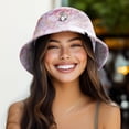 thumbnail image 3 of Dalix Heartly Ghost Tie Dye Bucket Hat Cotton Embroidery Casual Outdoor Style Womens in Tie Dye Pink XL X-Large, 3 of 5