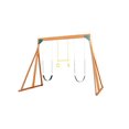 thumbnail image 2 of Trailside Wooden Swingset with Two Swings & Trapeze -  Available in 7 Color Options!, 2 of 5