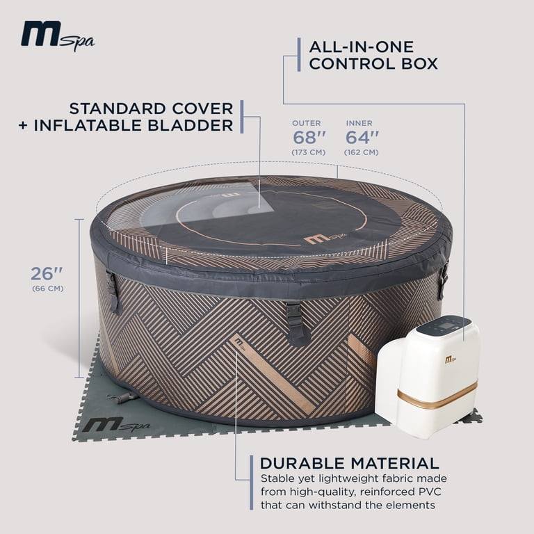 MSPA Portable Inflatable Hot Tub Bath, Mono Round Bubble Spa with