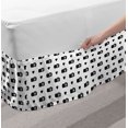 thumbnail image 2 of Camera Bed Skirt, Repetitive Hearts and Photography Items Illustration on Plain Backdrop, Elastic Bedskirt Dust Ruffle Wrap Around for Bedding Decor, 4 Sizes, White and Charcoal Grey, by Ambesonne, 2 of 2