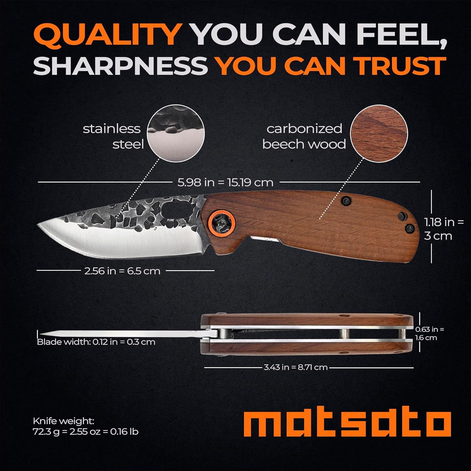 Folding Pocket Knife Small Knifes for Men & Women, EDC Camping Knive, Tactical Survival Knife, Com Hunting, Fishing, Hiking, and Outdoor Adventure 2.55 Inch blade
