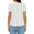 thumbnail image 4 of Ploka Dots Tight T-Shirt for Women Summer Slim Fit Crewneck Short Sleeve Baselayer Tee Tops Going Out Cropped Blouse, 4 of 6