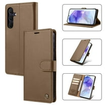 ELEHOLD for Samsung Galaxy S23 Business Wallet Case with RFID Blocking Credit Card Holder PU Leather Flip Kickstand Protective Shockproof Cover Women Men for Samsung Galaxy S23,Brown