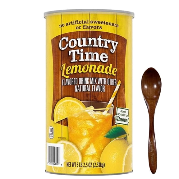 Country-Time Lemonade Powdered Drink Mix 1 Canister, 82.5 oz (Classic Lemonade) Candy Freezer Wooden Spoon