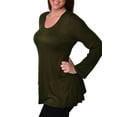 thumbnail image 3 of 24seven Comfort Apparel Women's Plus Size Poised Long Sleeve Swing Tunic Top, 3 of 4
