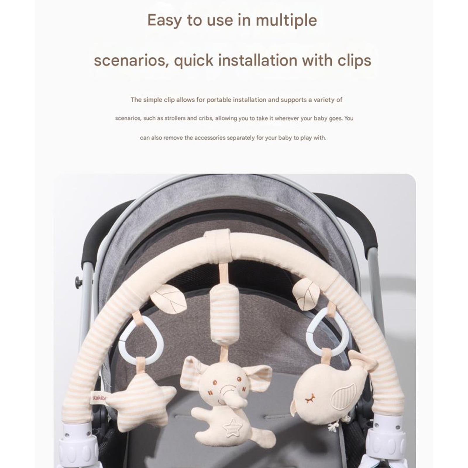 Soft Plush Bells Toy Organic Cotton Infant Crib Mobile Machine Washable Sensory Development Activity