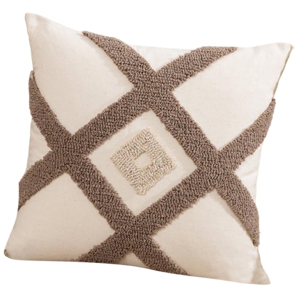 Cotton Linen Pillow Cover Modern Geometric Tufted Multicolored Cushion Case