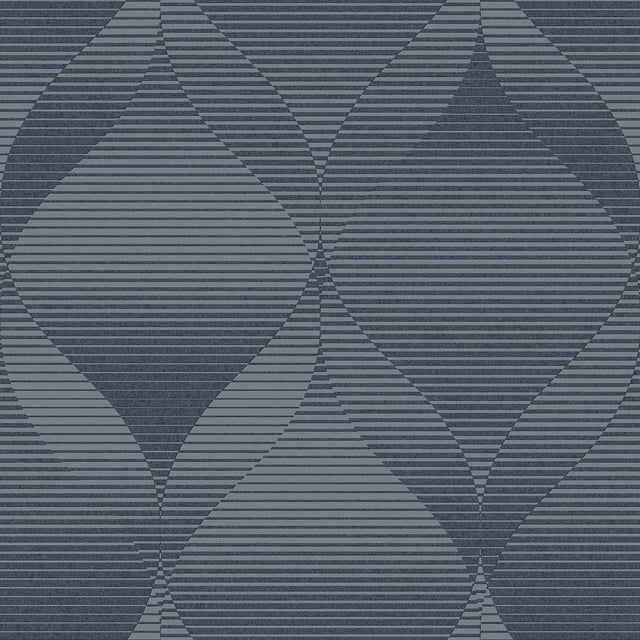 Papier Peint Géométrique à Tourbillon 3D Petrol R8097