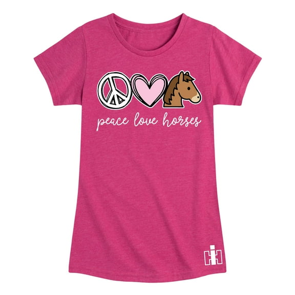 Case IH - Peace Love Horses - Toddler Girls Short Sleeve Graphic T-Shirt