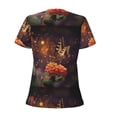 thumbnail image 4 of Naloa Butterfly Sitting on a Flower Print T-Shirts Short Sleeve V Neck Tees for Women Fashion Tops Trendy Lightweight Soft Casual Summer Outfits Clothes, 4 of 5