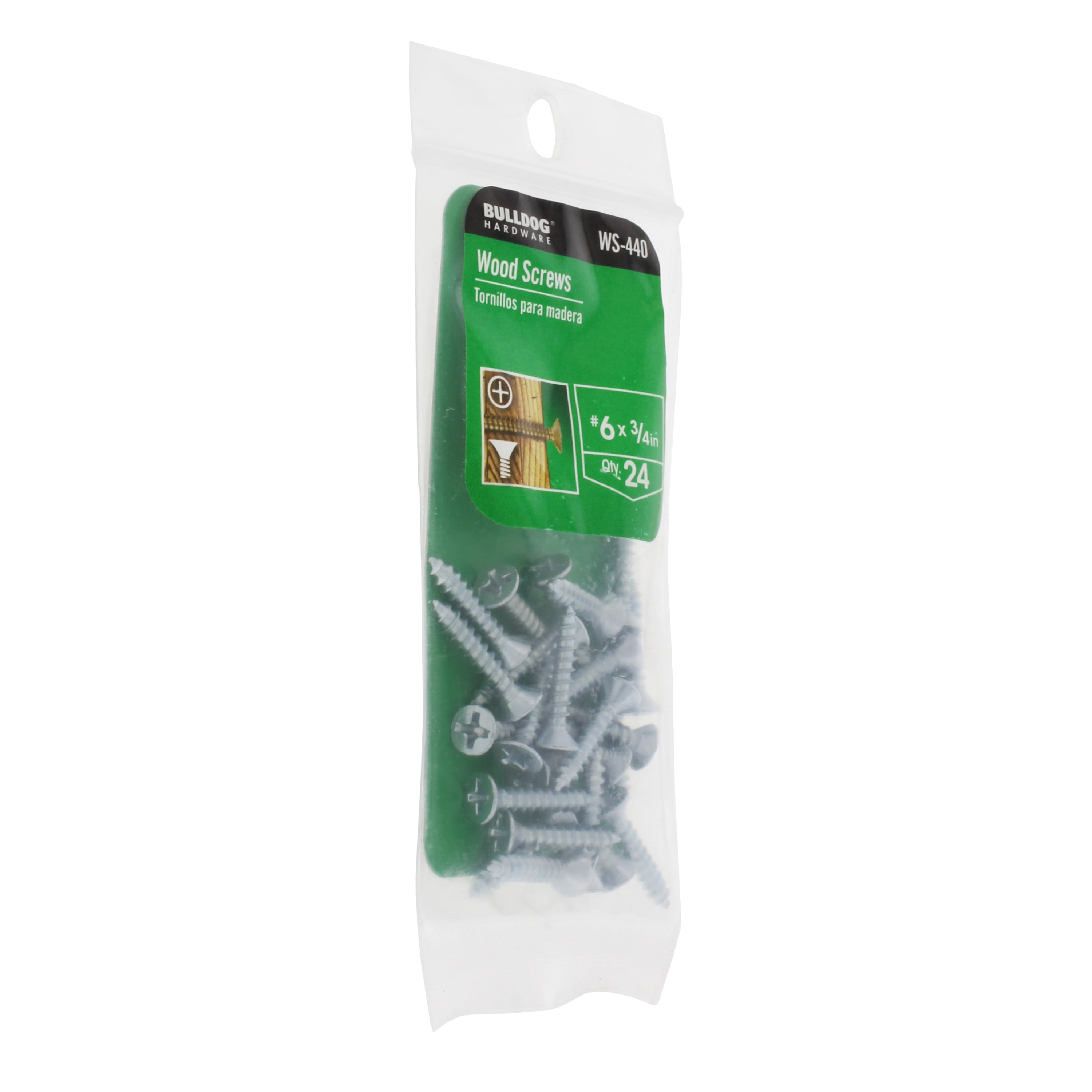 Bulldog Hardware #6 x 3/4 in. Phillips Flat Head Wood Screw, Zinc Plated (24 Pack)