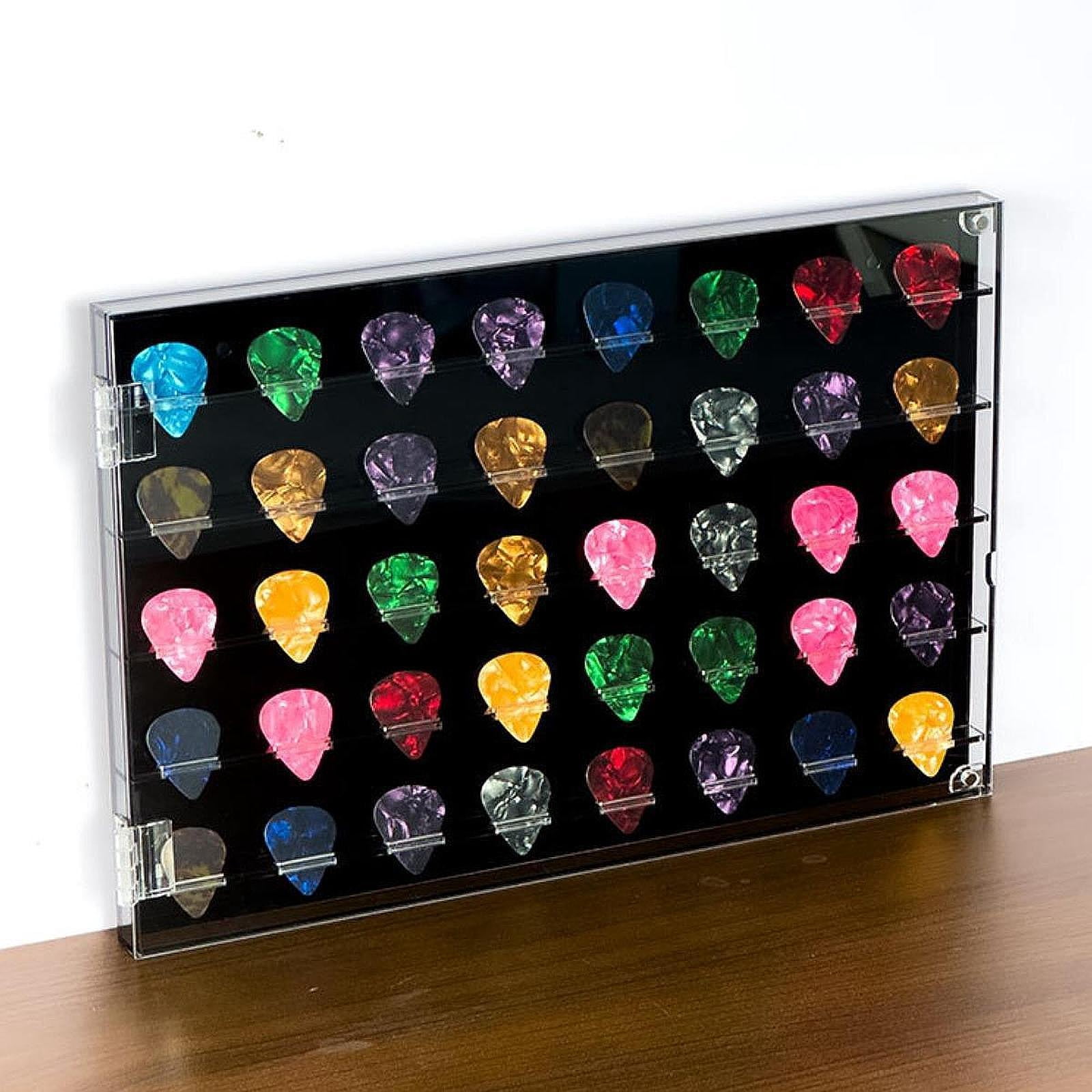 Acrylic Guitar Pick Holder Display Storage Box Transparent Slim Profile Dust Protection for Music Room Use