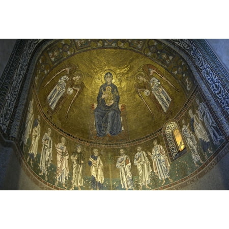 Byzantine Collection (Italy Trieste Cathedral Of Saint Giusto Cathedral Of San Giusto Detail Of One Of The Altars Byzantine Art Mosaic Architecture AisaEverett Collection Poster)