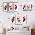 thumbnail image 4 of Designart "Ethereal Reflections in Orange and Purple II" Abstract Shapes Framed Wall Art Set Of 3 - Orange Shapes Frame Canvas Set For Living Room Decor, 4 of 7