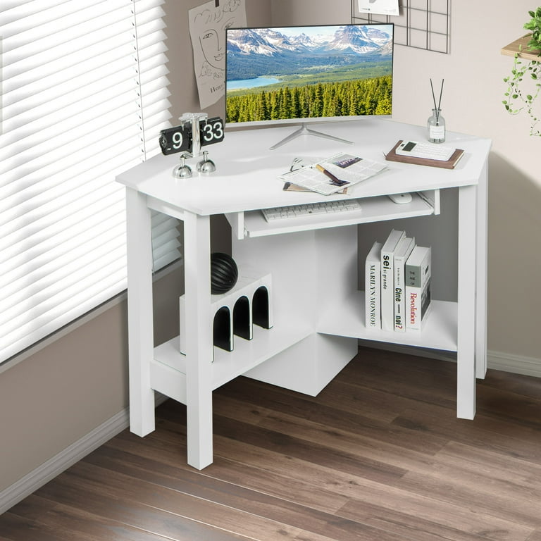 Costway corner desk sale white