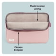 thumbnail image 3 of U Brands Canvas Laptop Sleeve for 13-14 Inch Laptops, Padded Case with Pocket, Pink, 3 of 8