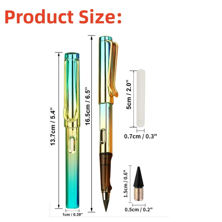 Everlasting Graphite Tip Pencil Erasable Portable Reusable Inkless Pencil  with Replaceable Tip 6pcs