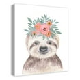 thumbnail image 2 of Creative Products Sweet Sloth With Flowers 20x24 Canvas Wall Art, 2 of 5