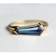 thumbnail image 3 of Tapered Baguette-Cut Lab-Created London Blue Topaz Bar-Set Fancy Ring in 925 Sterling Silver – Elegant Jewelry for Her, 3 of 6