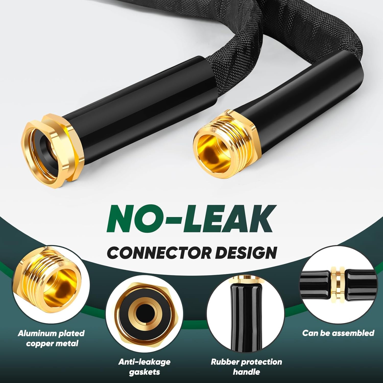 Garden Hose, Lightweight, Ultra Flexible, Durable, Kink-Free Garden Hose, RV, Marine and Camper Hose (100 ft)