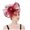 Wine, variant on Women Wedding Fascinators Hats Feather Bridal Cocktail Hat Hair Clip Church Banquet Mesh Elegant Fascinators 1 PC Multicolor One Size