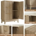 thumbnail image 4 of VERDALAY Armario de baño con 3 cajones Armario de almacenamiento de pie con una sola puerta Armario de madera con patas elevadas Armario lateral organizador Armario con puerta para baño y dormitorio, 4 of 8