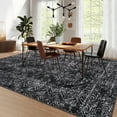 thumbnail image 2 of 9x12 Washable Area Rug - Vintage Black Geometric, Non-Slip, Non-Shedding & Stain Resistant for Living Room, Bedroom, Dining Room & Nursery, 2 of 9