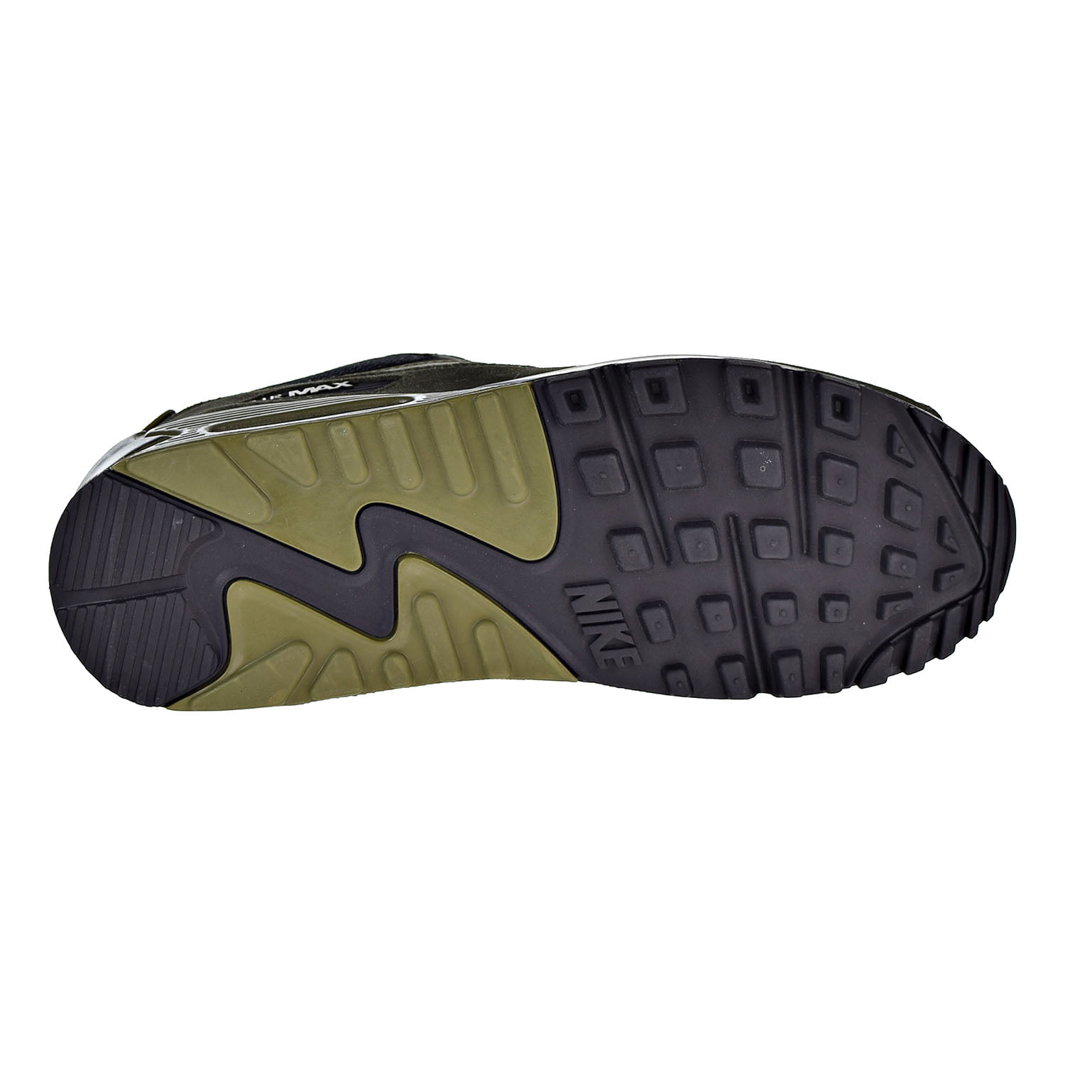 Nike Air Max 90 Leather Men's Shoes Black/Medium Olive-Sequoia 302519-014