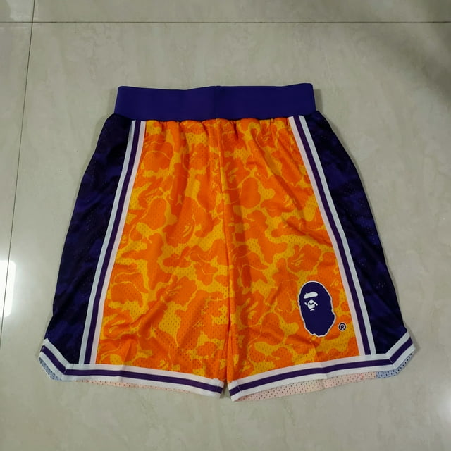 Pantalons de Basketball Sun Lakers 76ers Heat Raptors Magic Pocket Shorts Brodés Denses Rétro Pantalons de Basketball