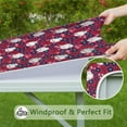 thumbnail image 6 of Red Baseballs with Blue Flowers Pattern Square Fitted Tablecloth with Elastic Edge,Square Table Cover,Washable Elastic Table Cover for Home Kitchen Party Decor 34"x34", 6 of 6