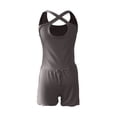 thumbnail image 3 of ICHUANYI ClearanceWomens Running Onesie Workout Rompers One-Piece Outfits Exercise Jumpsuits Gym Yoga(Coffee, XL) ICHUANYI WER20232080505528, 3 of 4
