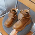 thumbnail image 2 of KPOPLK Snow Boot Toddler Ankle Boots Side Zipper Lace Up Work Boot Combat Booties Kid Winter Boots(2,Khaki), 2 of 2