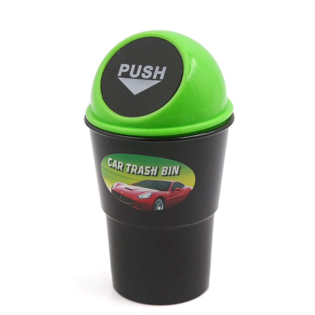Plastic Push Lid Portable Garbage Trash Can for Home Office Vehicle Car Black Walmart Canada