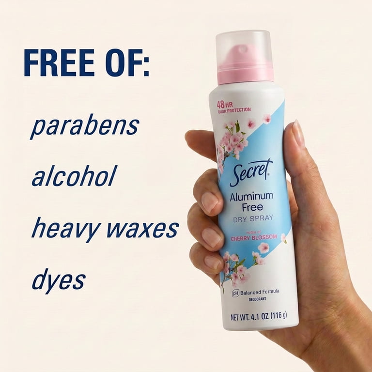 Secret Dry Spray Aluminum Free Deodorant, Cherry Blossom photo 3
