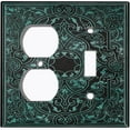 thumbnail image 4 of Metal Light Switch Plate Cover Black Teal French Victorian Frame FRA007, 4 of 13