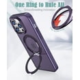 thumbnail image 5 of Compatible with MagSafe with 360°Rotatable Ring Stand & Holder, Magnetic for iPhone 15 Pro Max Case Military Grade Shockproof Translucent Back Phone Case for iPhone 15 Pro Max 2023, Purple, 5 of 6