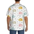 thumbnail image 3 of Rateoe Little Elephant Pattern Men's Short Sleeve Classic Shirt, Casual Short-Sleeved Shirt, Lightweight Summer Shirt, Cuban Collar Shirt,Button-Front Shirt-Large, 3 of 5