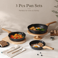 thumbnail image 2 of Kordisen 3 Pcs Non-stick Frying Pan Set, 8", 9.5" & 11" Skillets, Induction Bottom Compatible Cookware, 2 of 8