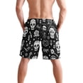 thumbnail image 3 of Dailycode Men's Quick Dry Swim Trunks Beach Shorts Casual Summer Board Shorts with Pockets, Skeleton Skull Guitar Rose, 3 of 8