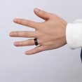 thumbnail image 4 of Black Men Tungsten Ring 8mm Inner Rose Gold Tungsten Jewelry, 4 of 5