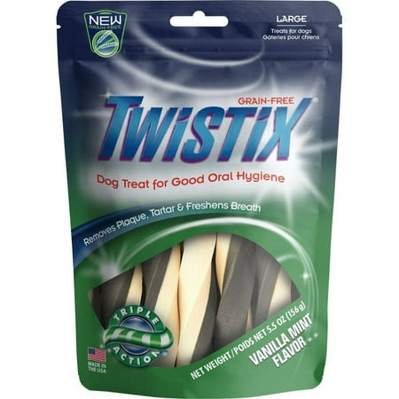 Vanilla 60 Chew - N-Bone 632969 Twistix Grain Free Vanilla Mint Flavor Chew Treat, Large, Helps Remove Plaque And Tartar By NBone