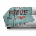 thumbnail image 3 of Prague Soft Flannel Fleece Blanket, Vintage Greeting Card Pattern Biplane with a Banner with Diagonal Stripes Background, Cozy Plush for Indoor and Outdoor Use, 50" x 60", Multicolor, by Ambesonne, 3 of 6