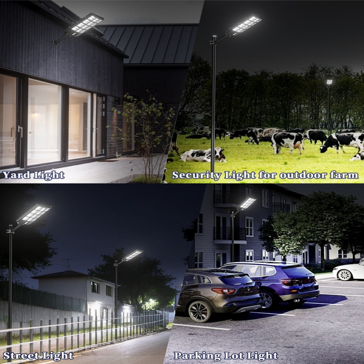 Gefolly 13500W Solar Street Light , Commercial Parking Lot Light, 6500K Dusk to Dawn IP67 Outdoor Security Flood Light with Motion Sensor for Road, Yard