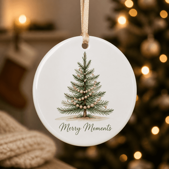 Christmas Ornament Merry Moments Pine Tree Hanging Decor Holiday Gift