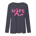 thumbnail image 3 of MKLEKYY Hauts Ajustés pour Femmes T-Shirt à Manches Longues Imprimé Mois de la Prévention du Cancer Col Rond Décontracté pour Femmes, 3 of 3