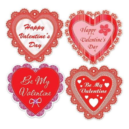 Club Pack Of 48 Happy Valentine S Day Lace Heart Cutout