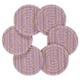thumbnail image 2 of Lilac Stripes with Blossom Flowers Drinking Coasters Cup Mat with Holder for Kitchen Cafe Bar 6 Packs, 2 of 7