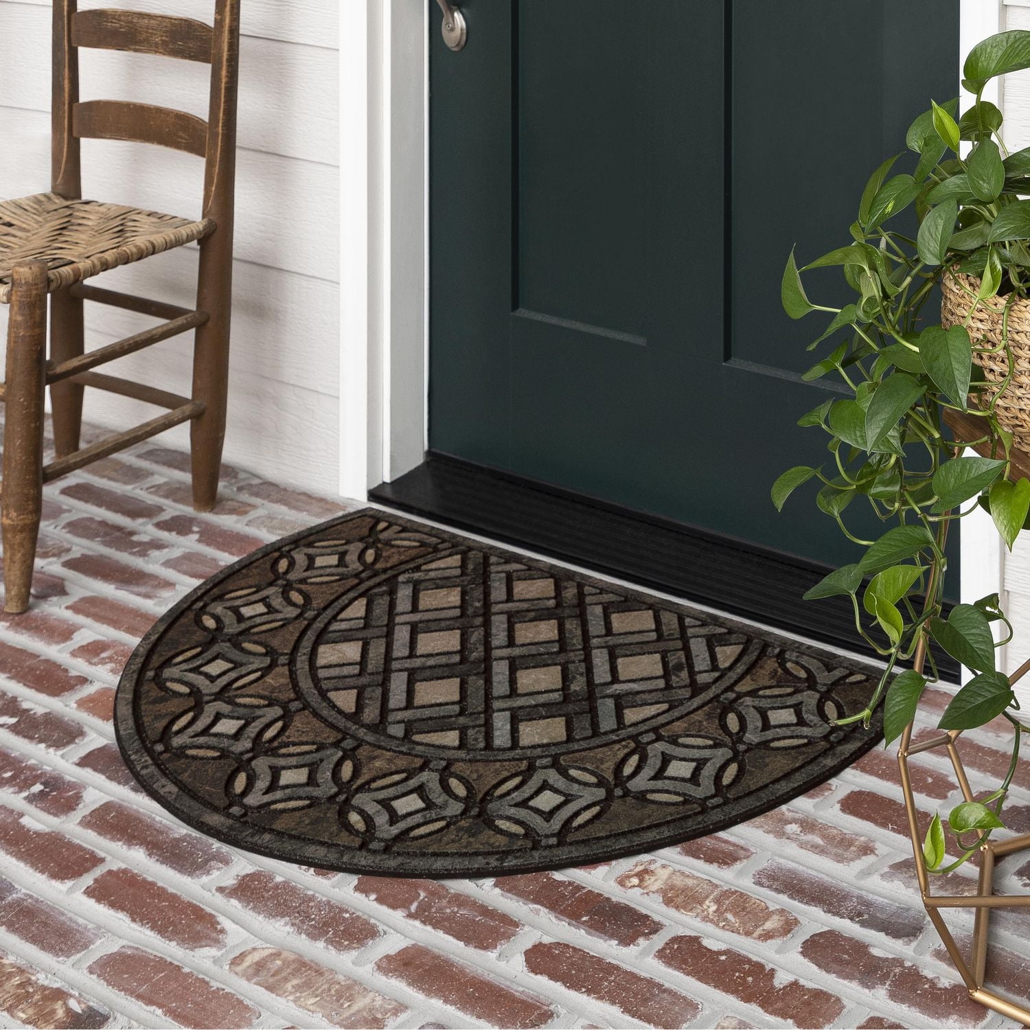 Mohawk Home - Tapis d’entrée brun de 58,4 cm × 88,9 cm (1 pi 11 po × 2 pi 11 po) Deco Tile Slice