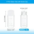 thumbnail image 2 of Uxcell 4 Pcs 10ml Small Clear Glass Vials with White Screw Cap Glass Graduated, 2 of 6