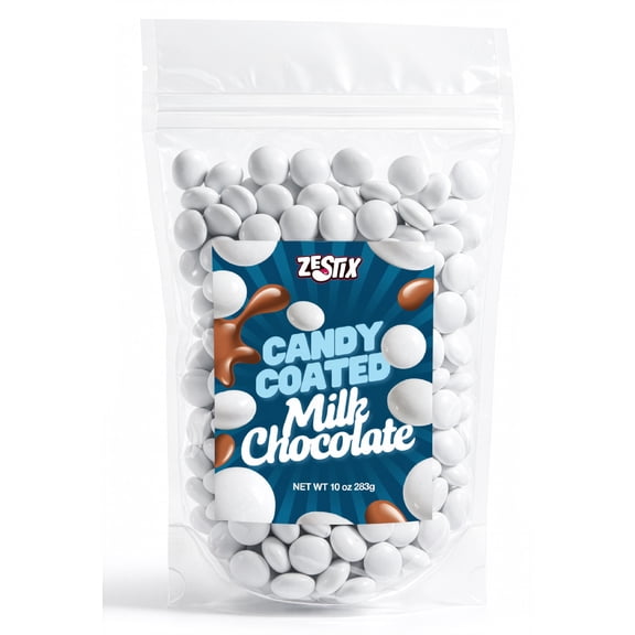 White Candy Coated Milk Chocolate Candy, 10 oz Chocolate Candy for Wedding Candy Buffets, Parties, Baking & Candy Gifts